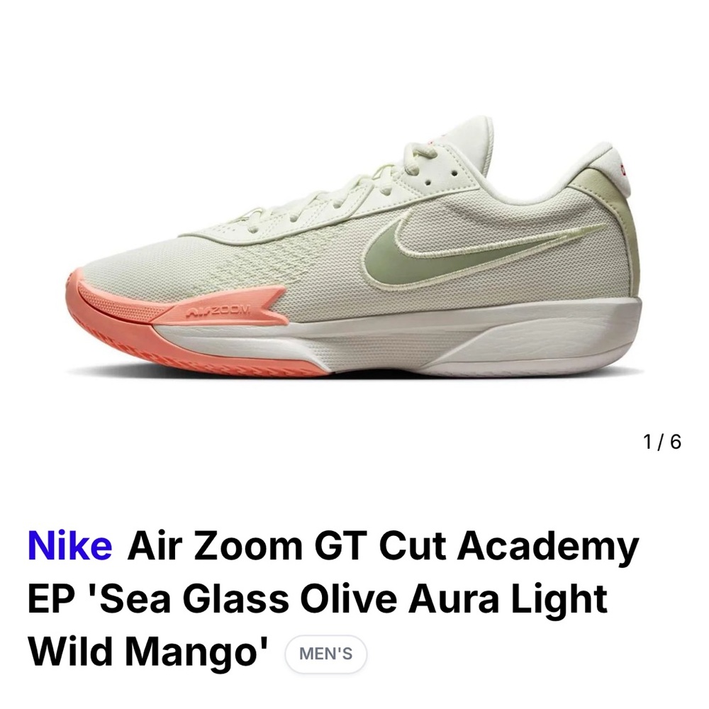 Nike Air Zoom GT Cut Academy - Sea Glass and Wild Mango